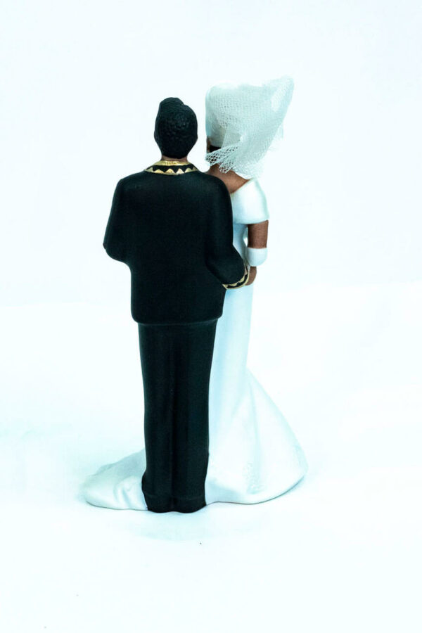 elegant wedding couple figurine, back