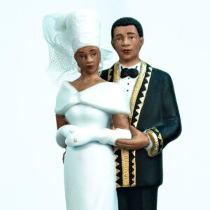 elegant wedding couple figurine, closeup