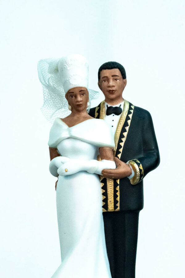 elegant wedding couple figurine, closeup