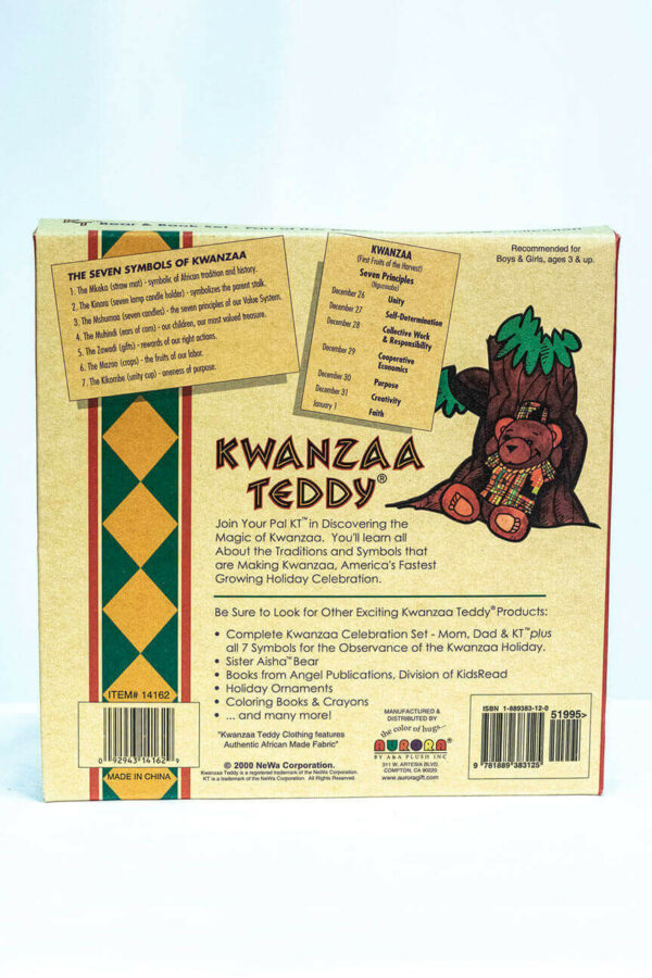 kwanzaa teddy bear, box set back