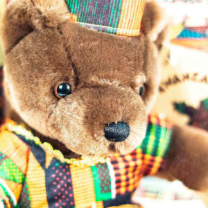 kwanzaa teddy bear, closeup