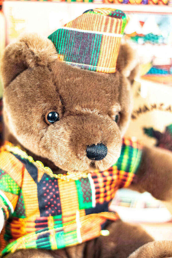 kwanzaa teddy bear, closeup