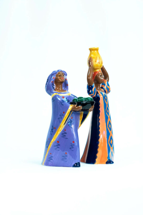 Nairobi women salt and pepper shakers, right side view