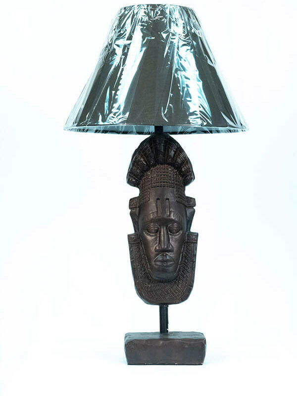 african mask lamp, front