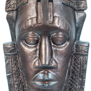 african mask lamp, closeup