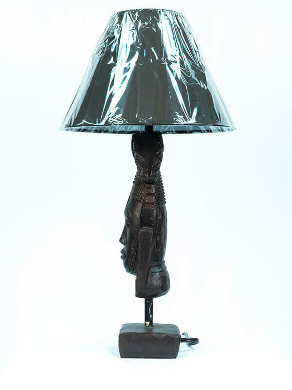 african mask lamp, left