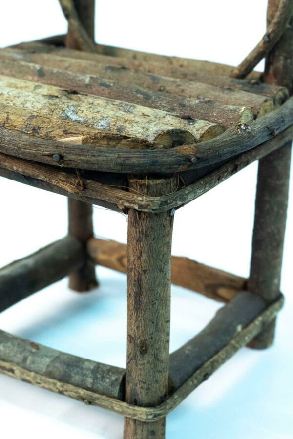 miniature grapevine chair, closeup