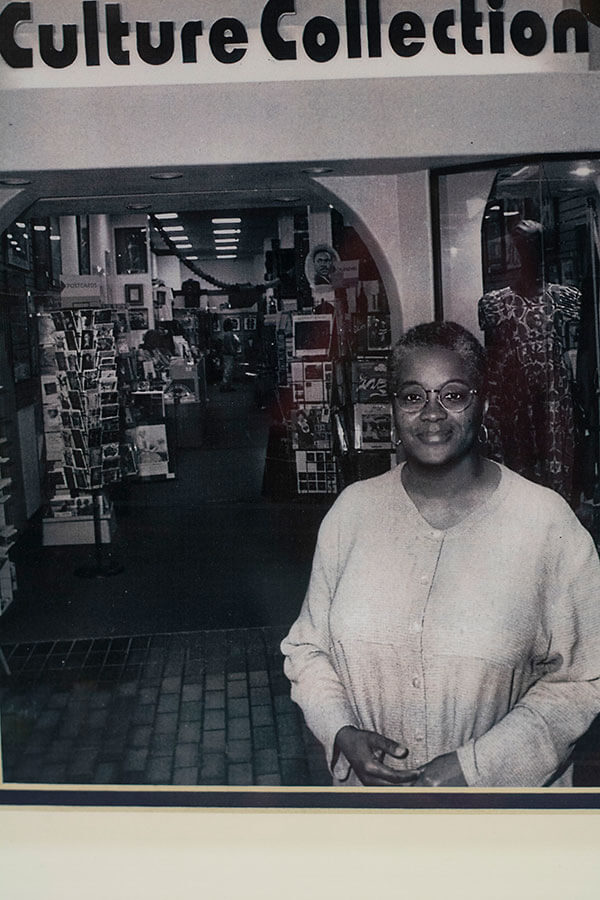 betty davis standing in front of the first culture collection store