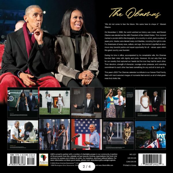 The Obamas calendar (back)